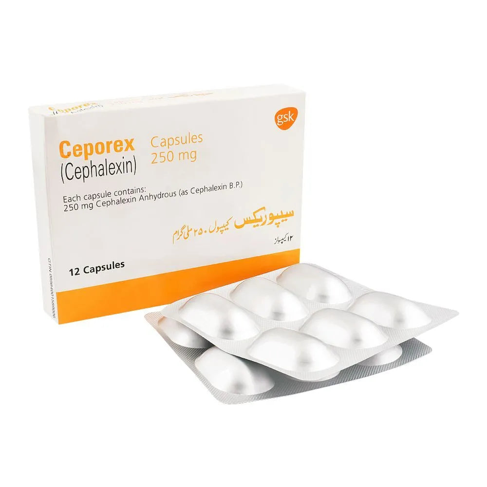 Ceporex Capsules 250mg (1 Box = 2 Strips)