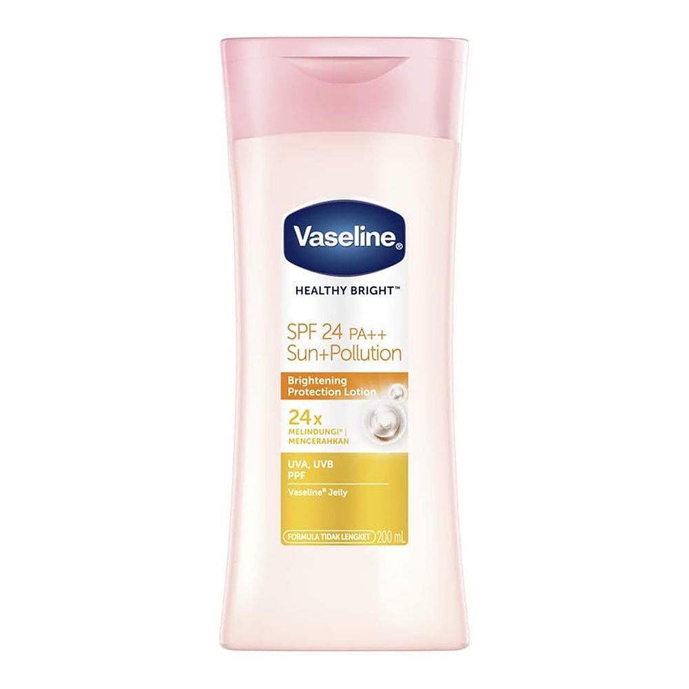 vaseline healthy bright sun + pollution protection spf24 body lotion 200ml