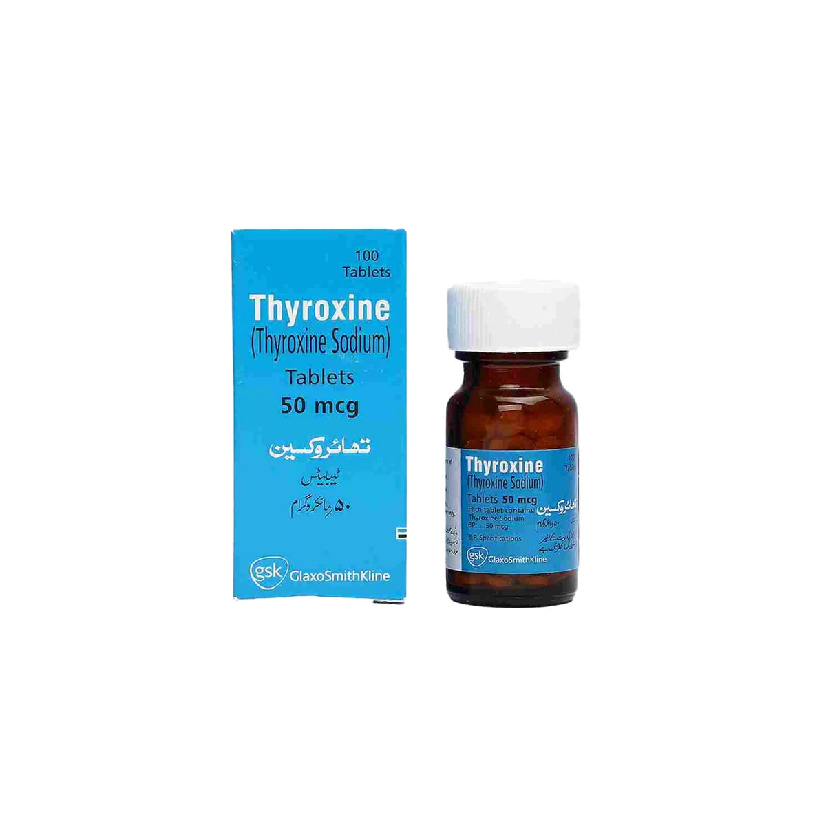 Thyroxine Tablets 50mcg (1 Bottle = 100 Tablets)