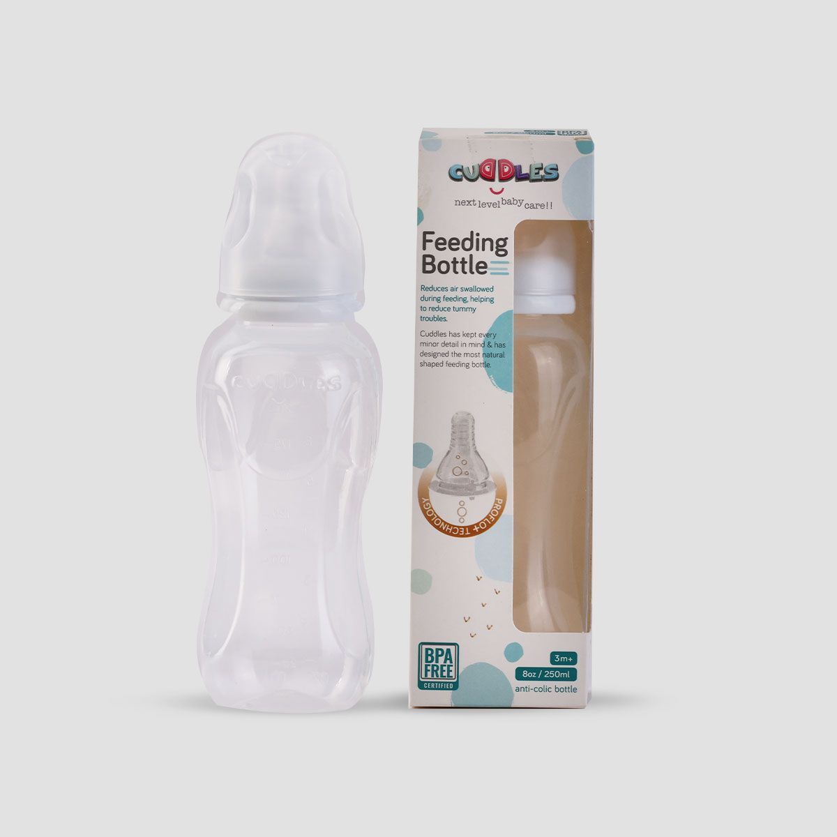 Cuddles Feeding Bottle 3m+ 8oz/250ml