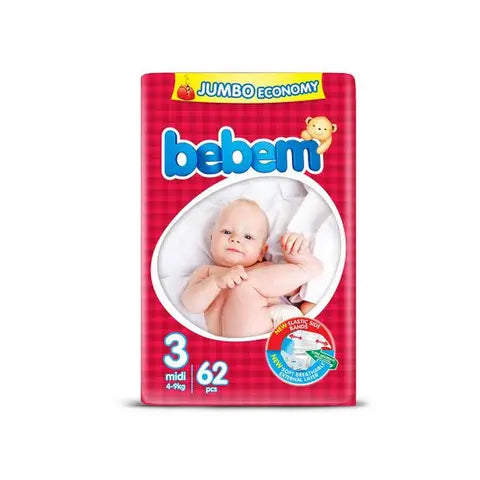 Bebem Baby Diapers Jumbo Midi Size 3 62pcs