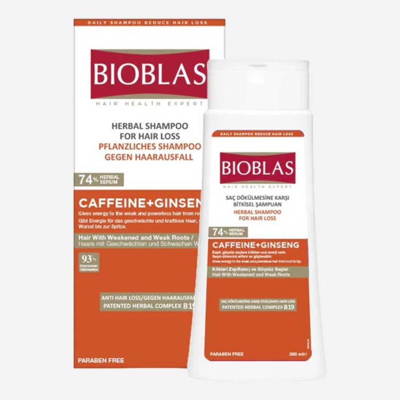 bioblas caffeine + ginseng shampoo 360ml