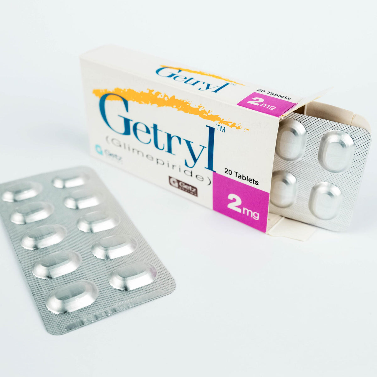 Getryl Tablets 2mg (1 Box = 3 Strips) (1 Strip = 10 Tablets)