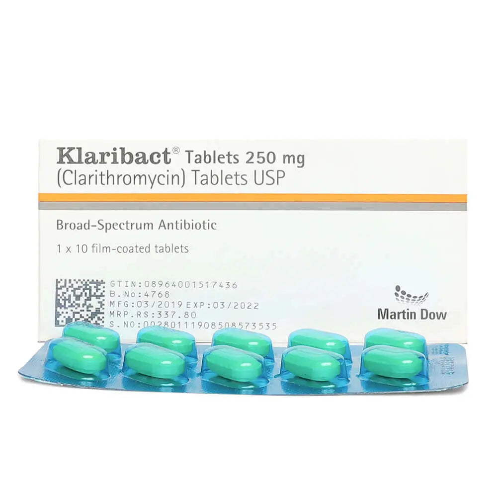Klaribact Tablets 250mg (1 Box = 1 Strip)