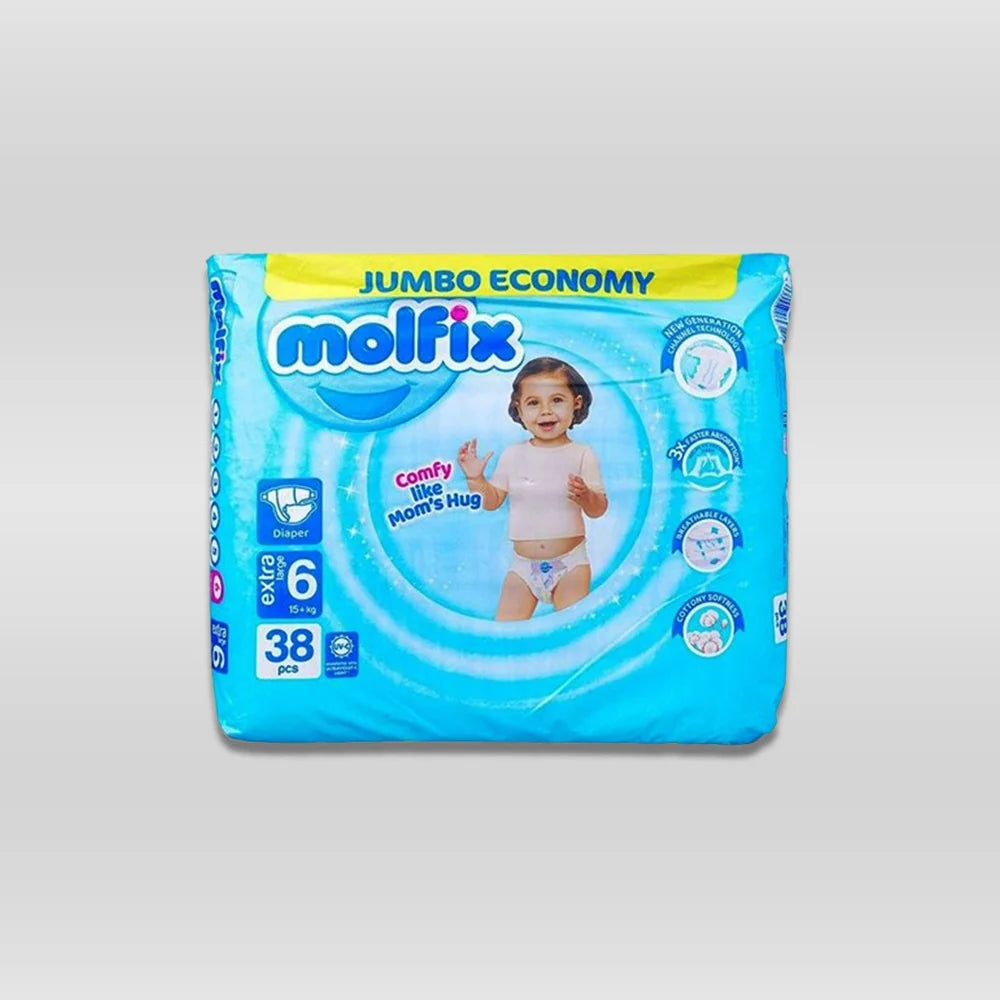 Molfix Baby Diapers Jumbo Pack Extra Large Size 6 38pcs