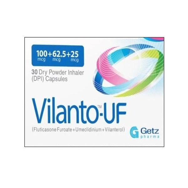 Vilanto-UF DPI Capsule 200mcg+62.5mcg+25mcg (1 Box = 3 Strips) (1 Strip = 10 Tablets)