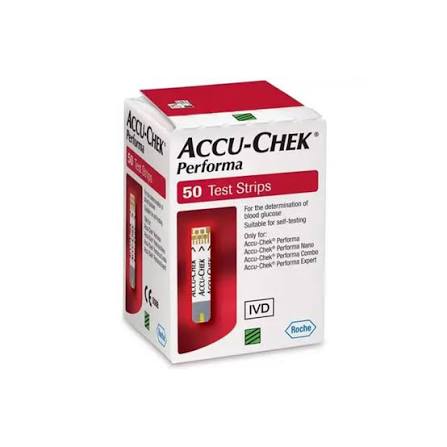 accu-chek performa gluco strips (box = 50 strips)