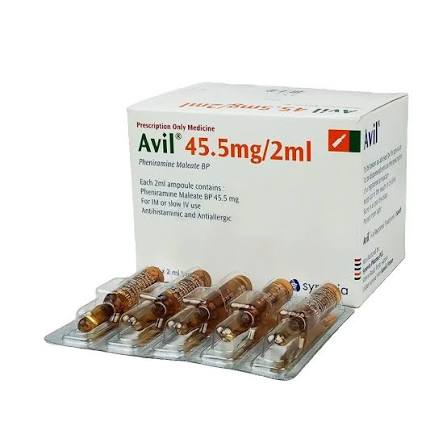 Avil Injection 2ml (1 Box = 2 Ampoules)