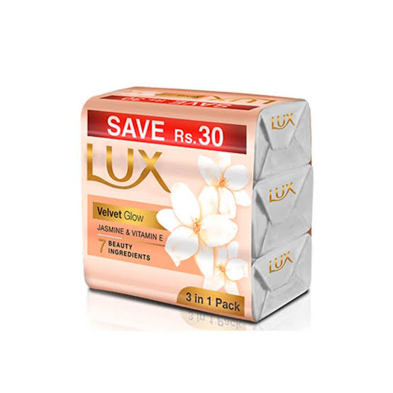 lux velvet glow soap 128g trio pack (1 pack = 3pcs)