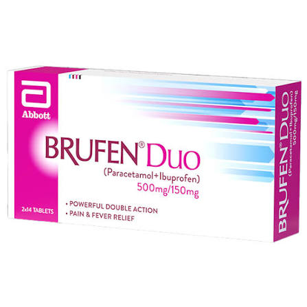 brufen duo tablets 500/150mg (1 box = 2 strips) (1 strip = 14 tablets)