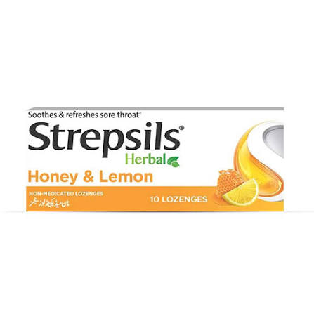 strepsils honey & lemon lozenges (1 box = 6 tablets)