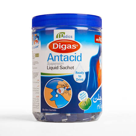 digas antacid suspension sachet 10ml (1 box = 25 sachets)