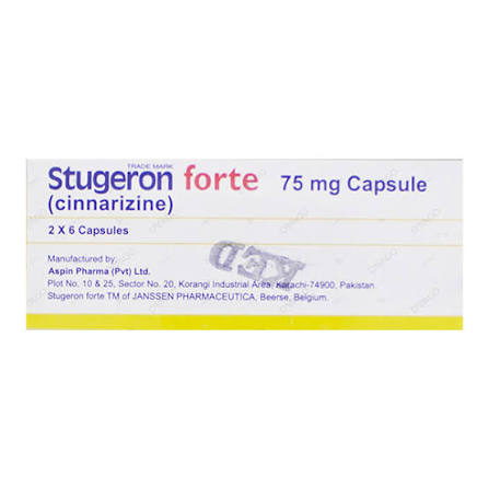 Stugeron Forte Capsules 75mg (1 Box = 2 Strips)