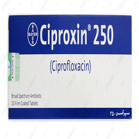 Ciproxin Tablets 250mg ( 1 Box = 1 Strip = 10 Tabs)