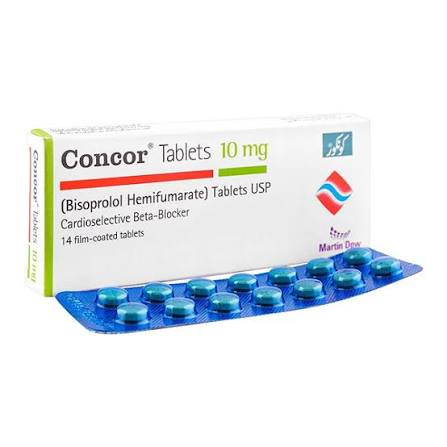 Concor Tablets 10mg (1 Box = 1 Strip= 14 Tabs)