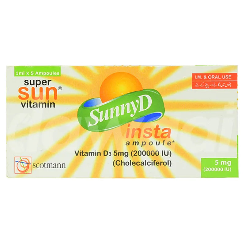 Sunny D Insta Vitamin D3 Injection 5mg 200000iu