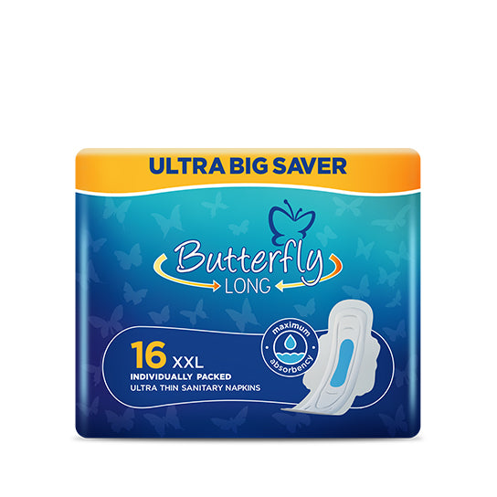 butterfly long ultra big saver sanitary pads xxl 16 pcs