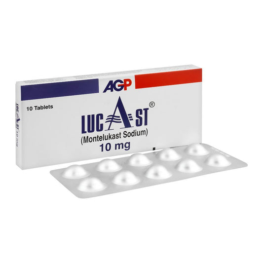 Lucast Tablets 10mg (1 Box = 1 Strip, 1 Strip = 10 Tablets)
