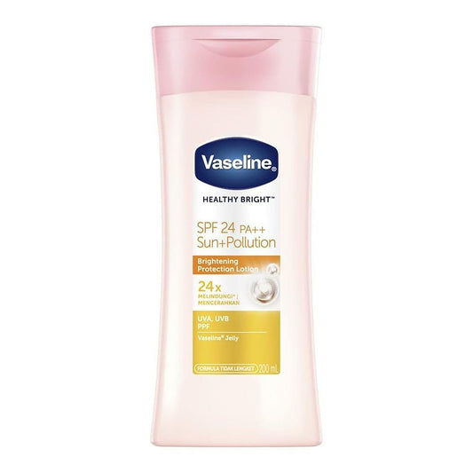 vaseline healthy bright sun + pollution protection spf24 body lotion 200ml