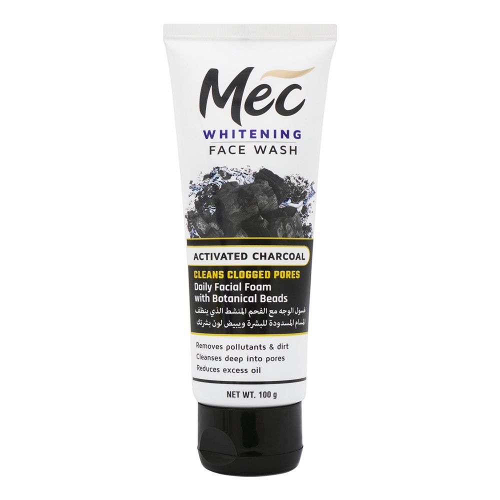 mec whitening activated charcoal face wash 100ml