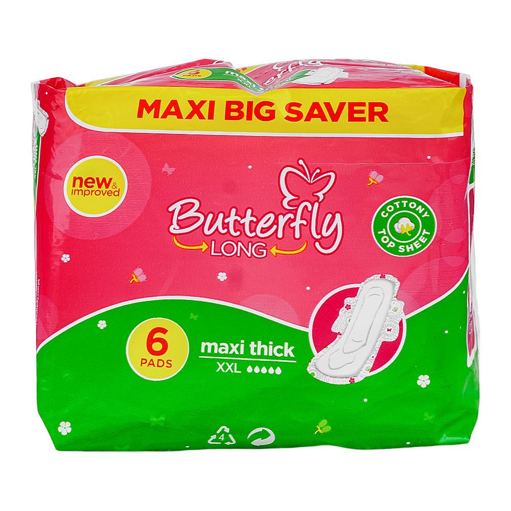 butterfly long maxi big saver sanitary pads xxl 6pcs