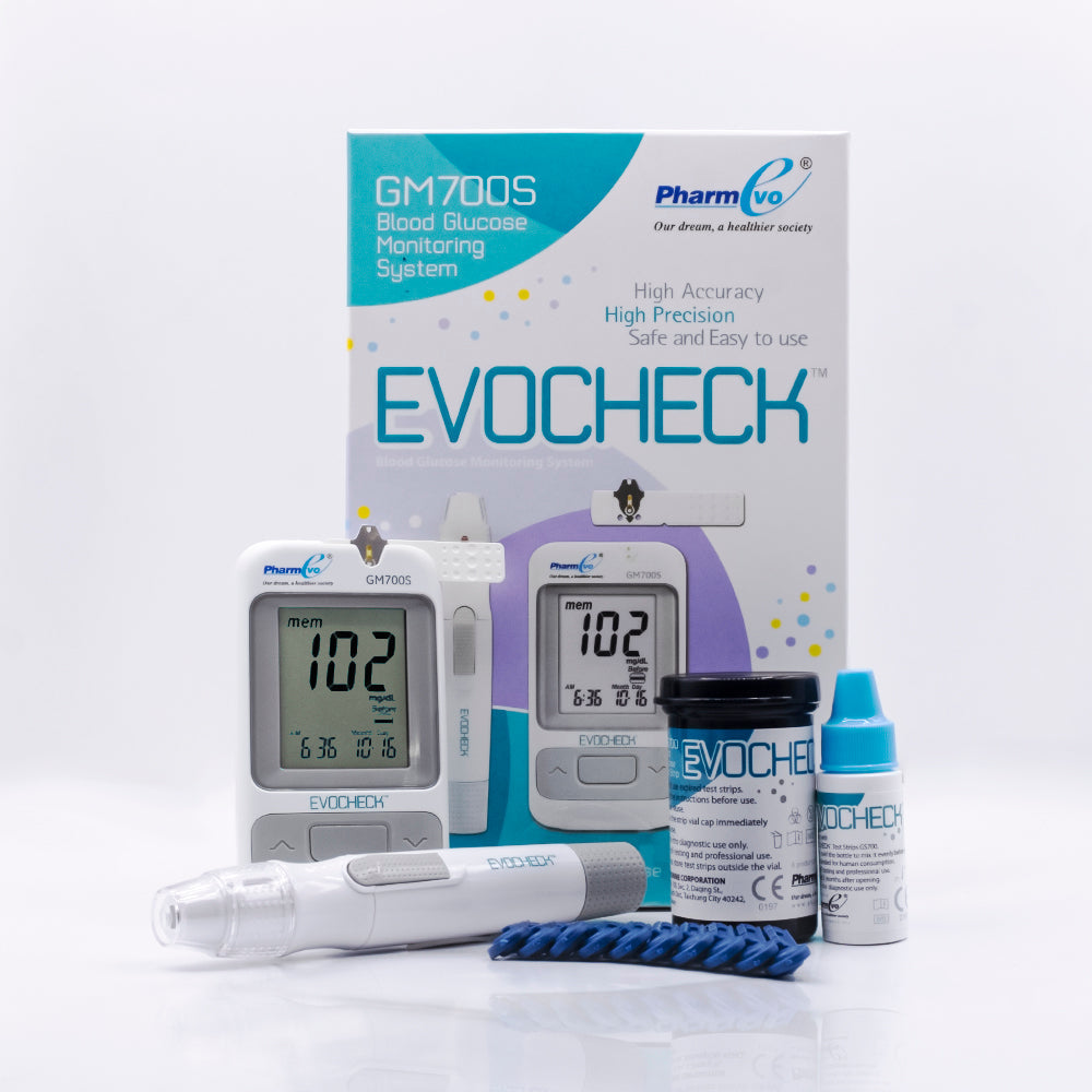 evocheck blood glucose monitor combo pack gm 700s