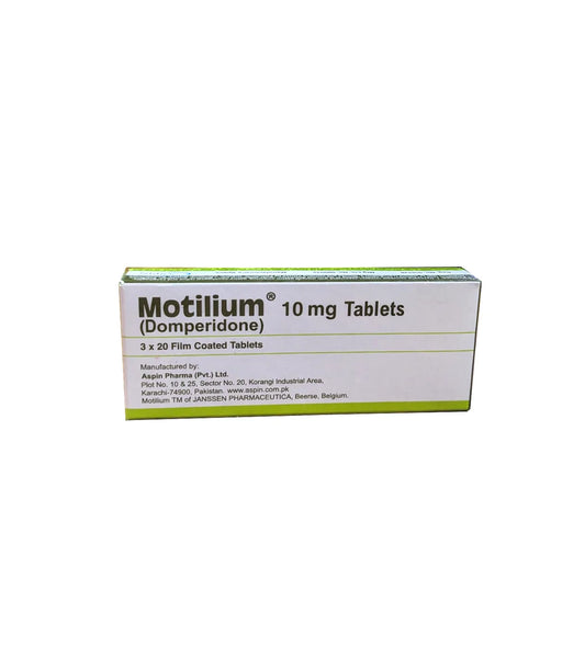 Motilium Tablets 10mg (1 Box = 3 Strips)