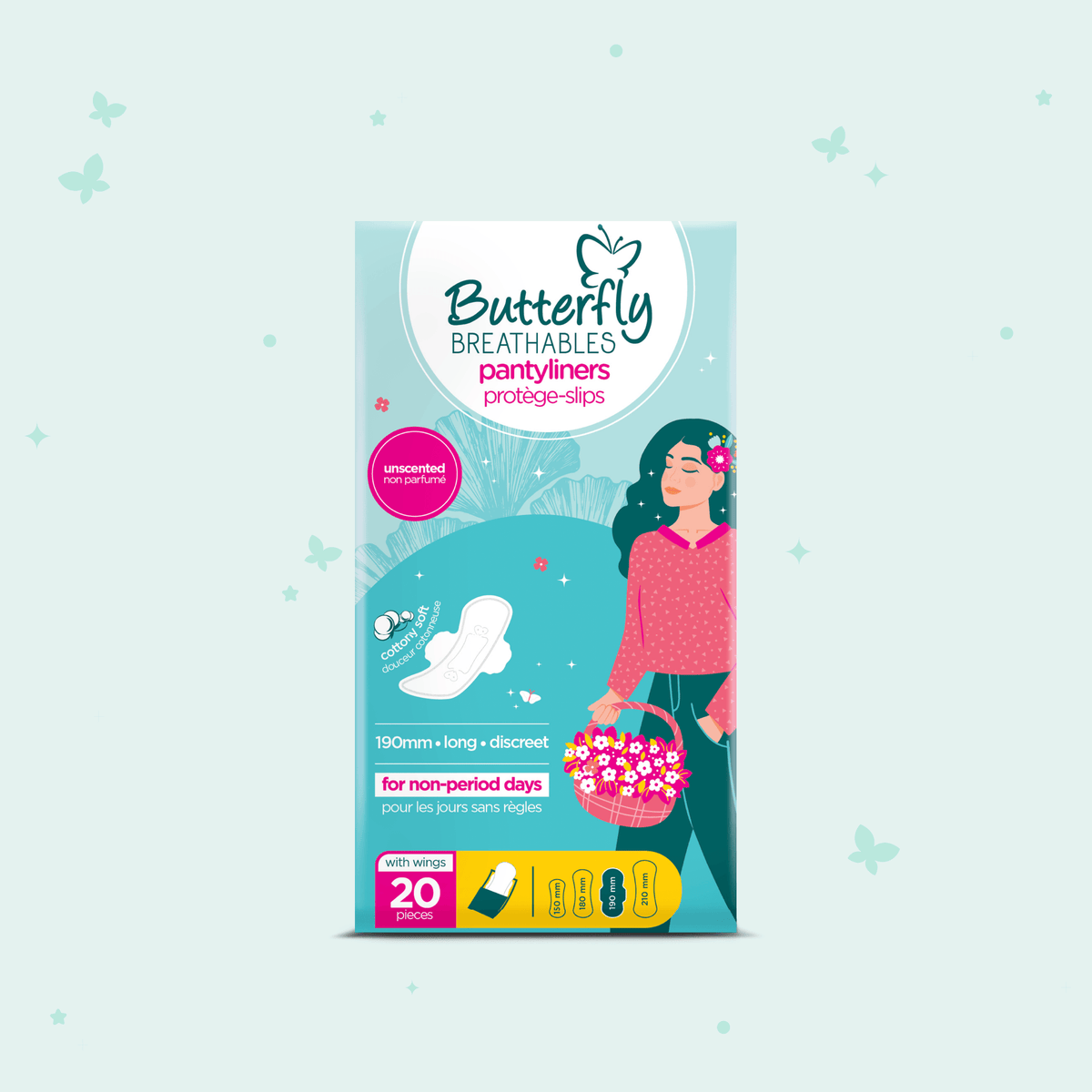 butterfly breathables panty liners 20pcs