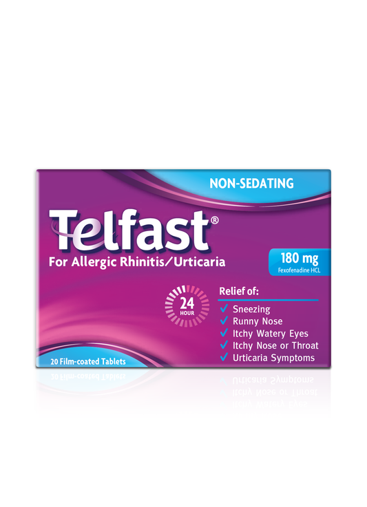 Telfast Tablets 180mg (1 Box = 1 Strip, 1 Strip = 10 Tablets)