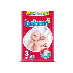Bebem Baby Diapers Jumbo Midi Size 3 62pcs