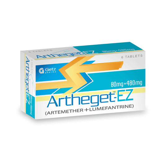 Artheget-Ez Tablets 80mg+480mg (1 Box = 2 Strips)