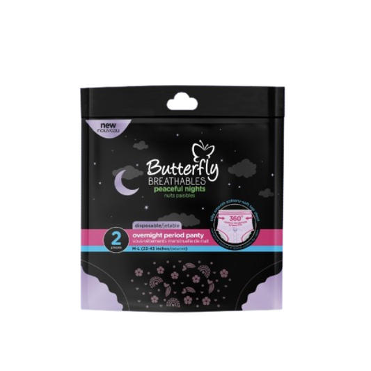 butterfly breathables peaceful nights cottony period pants size m-l 2pcs