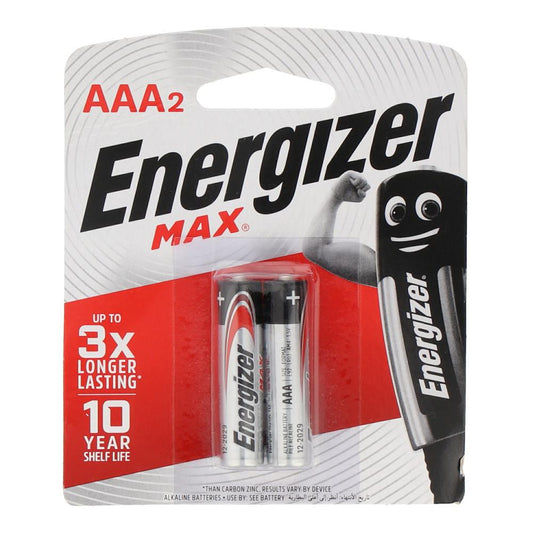 energizer max battery cell aaa - 2 pcs