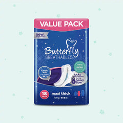 butterfly maxi thick cottony sanitary pads large 18pcs