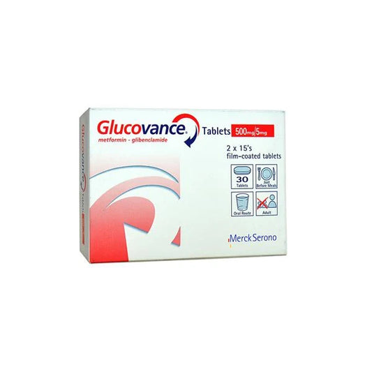 Glucovance Tablets 5/500mg (1 Box = 2 Strips)