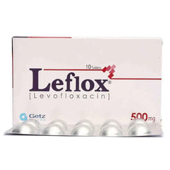 Leflox Tablets 500mg (1 Box = 2 Strips)