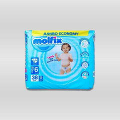 Molfix Baby Diapers Jumbo Pack Extra Large Size 6 38pcs