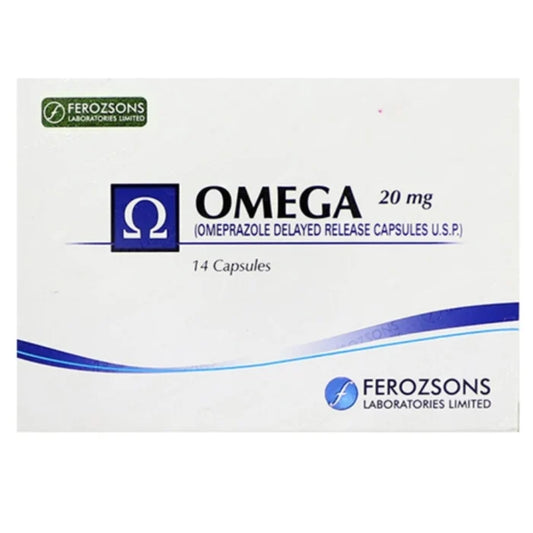 Omega Capsules 20mg (1 Strip = 7 Capsules)