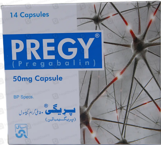 Pregy Capsules 50mg (1 Box = 1 Strip, 1 Strip = 14 Capsules)