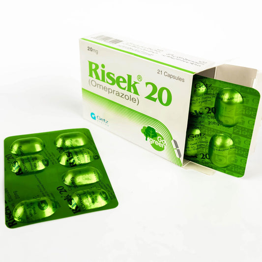Risek Capsules 20mg (1 Strip = 7 Capsules)