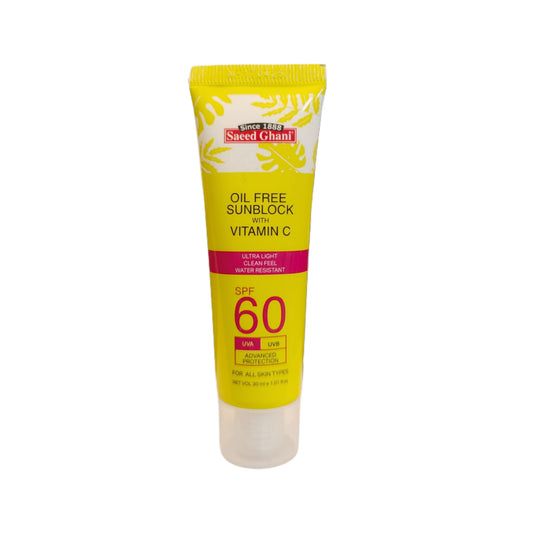 saeed ghani oil free sunblock spf 60 with vitamin c 30ml