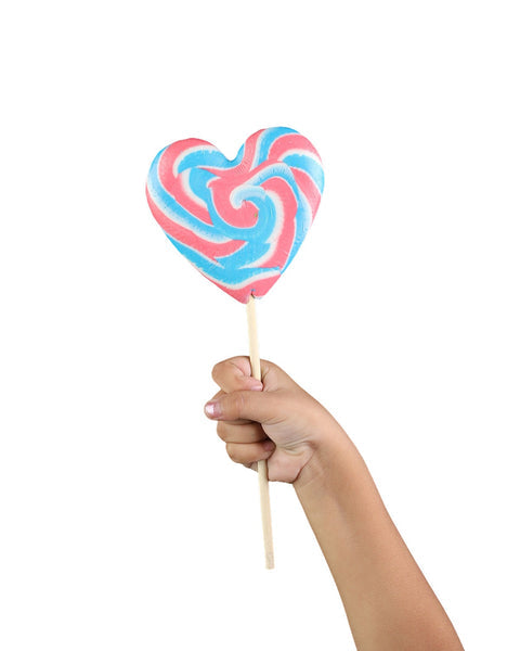 sugga swirls heart lolllypop 85g