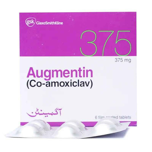 Augmentin Tablet 375mg (1 Strip = 6 Tablets)