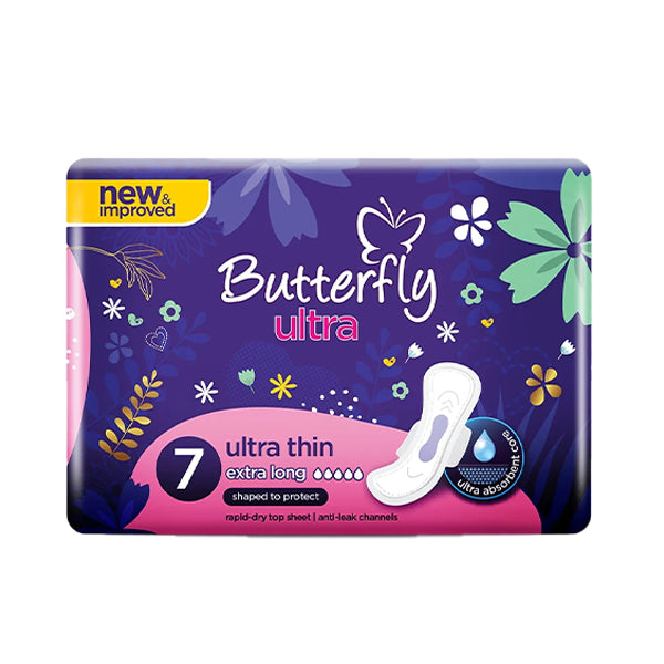 butterfly ultra-thin economy pack sanitary pads extra long 7 pcs