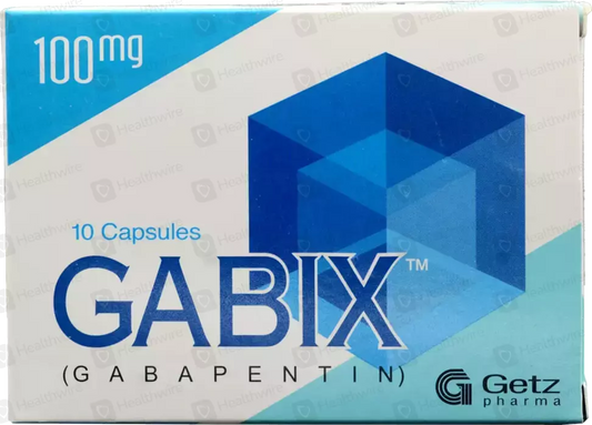 Gabix Capsules 100mg (1 Box = 1 Strip, 1 Strip = 10 Capsules)