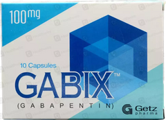 Gabix Capsules 100mg (1 Box = 1 Strip, 1 Strip = 10 Capsules)