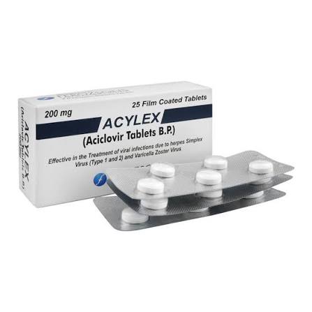 Acylex Tablets 200mg (1 Strip = 5 Tablets)