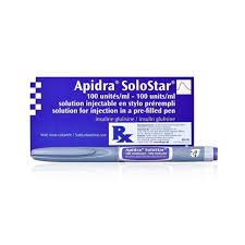 Apidra Solostar Injection 100units/Ml (1 Box = 5 Pens)