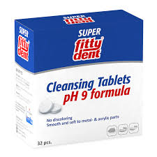 fittydent denture cleansing tablets (1 box = 8 strips) (1 strip = 4 tablets)