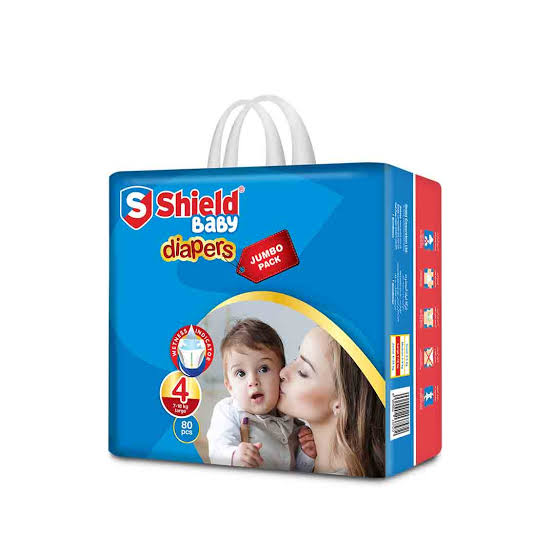 Shield Baby Diapers Large Pack Jumbo Size 4 80pcs